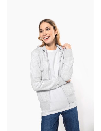 Sudadera con capucha y cremallera de mujer