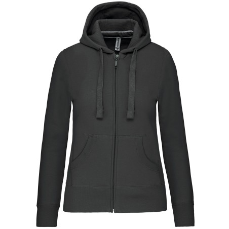 Ladies\\\' full zip hooded sweatshirt