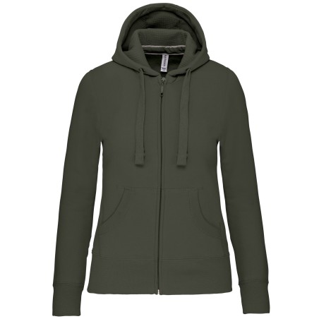 Sudadera con capucha y cremallera de mujer