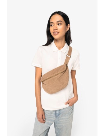 Eco-friendly corduroy washed effect fanny bag