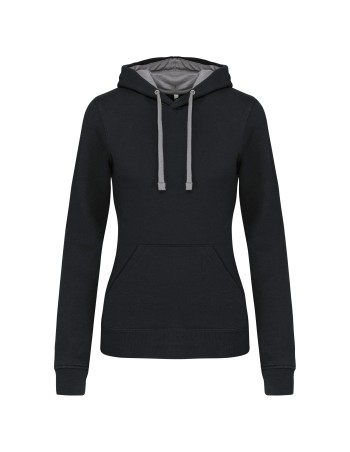 Ladies\\\' contrast hooded sweatshirt 2