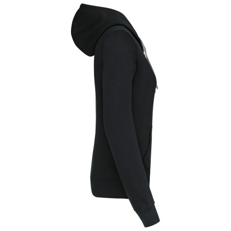 Ladies\\\' contrast hooded sweatshirt