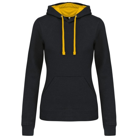 Ladies\\\' contrast hooded sweatshirt