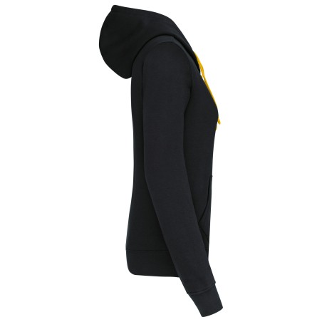 Ladies\\\' contrast hooded sweatshirt