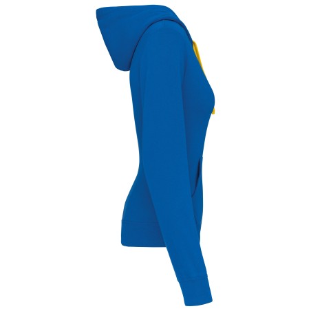 Ladies\\\' contrast hooded sweatshirt