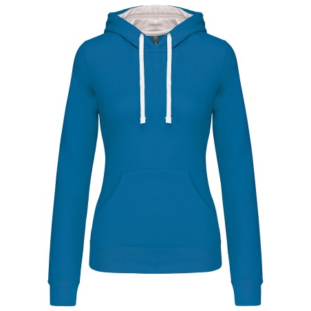 Ladies\\\' contrast hooded sweatshirt