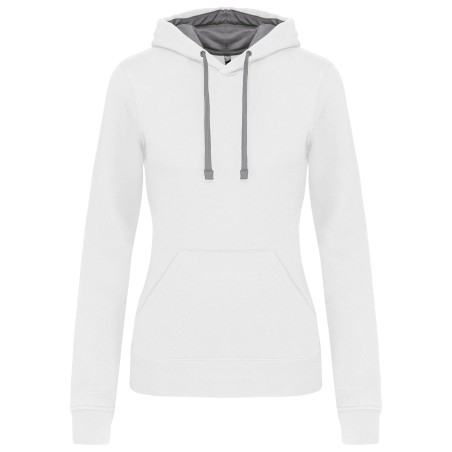 Ladies\\\' contrast hooded sweatshirt