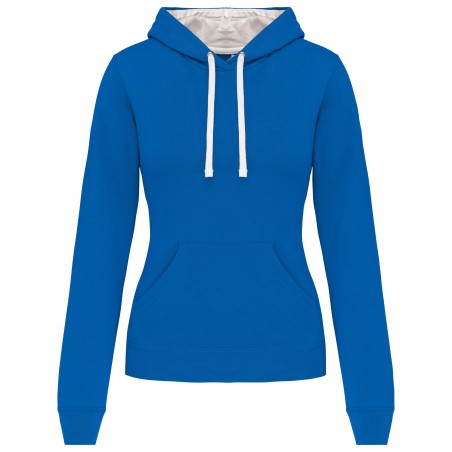 Ladies\\\' contrast hooded sweatshirt