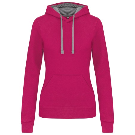 Ladies\\\' contrast hooded sweatshirt