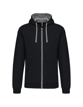 Sudadera capucha y cremallera contrastada 2