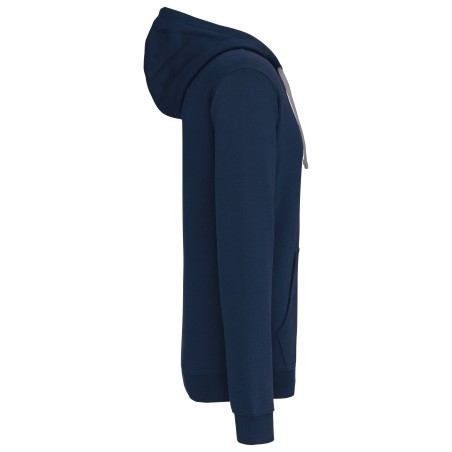 Men\\\'s contrast hooded full zip sweatshirt