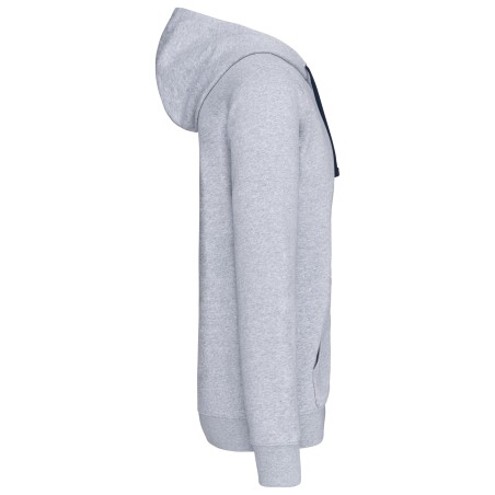 Sudadera capucha y cremallera contrastada