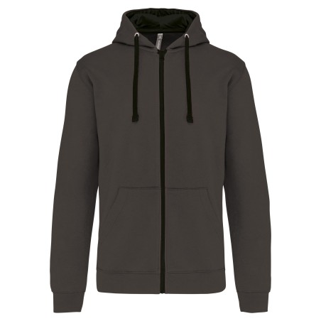 Sudadera capucha y cremallera contrastada