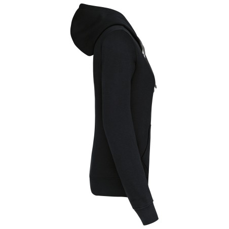 Sudadera capucha y cremallera contrastada mujer