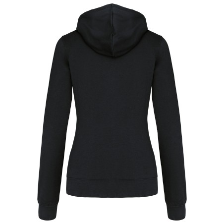 Sudadera capucha y cremallera contrastada mujer