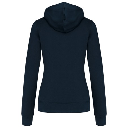 Sudadera capucha y cremallera contrastada mujer