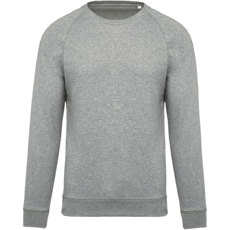 Sudadera algodón orgánico con cuello redondo y mangas raglán de hombre