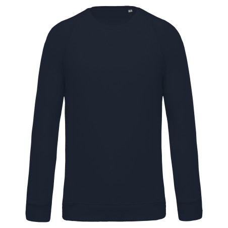 Sudadera algodón orgánico con cuello redondo y mangas raglán de hombre