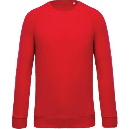 Sudadera algodón orgánico con cuello redondo y mangas raglán de hombre