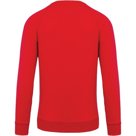 Sudadera algodón orgánico con cuello redondo y mangas raglán de hombre