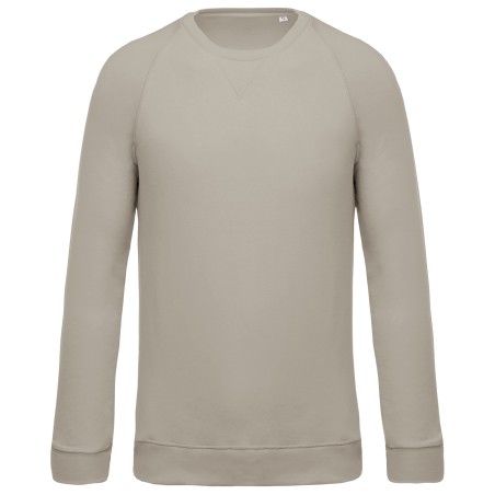 Sudadera algodón orgánico con cuello redondo y mangas raglán de hombre