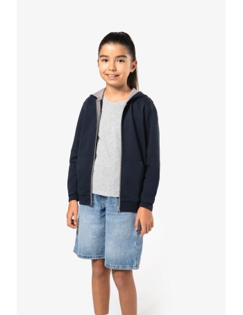Sudadera capucha y cremallera niños