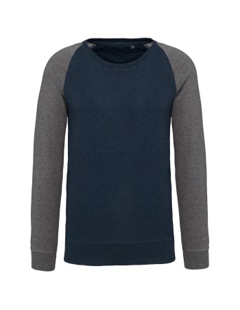 Men\\\'s two-tone organic crew neck raglan sleeve sweatshirt 2