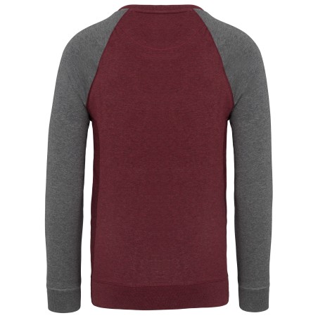 Men\\\'s two-tone organic crew neck raglan sleeve sweatshirt