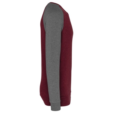 Men\\\'s two-tone organic crew neck raglan sleeve sweatshirt