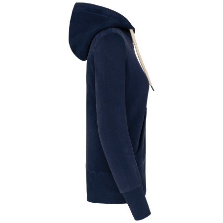 Ladies\\\' vintage zipped hooded sweatshirt