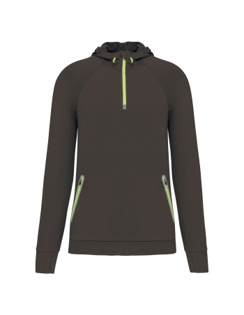 Sudadera deportiva capucha 1/4 cremallera unisex 2