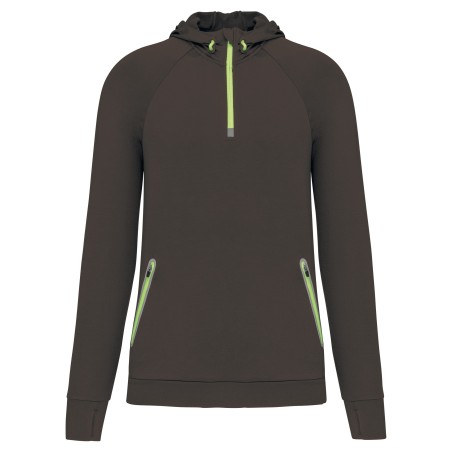 Sudadera deportiva capucha 1/4 cremallera unisex