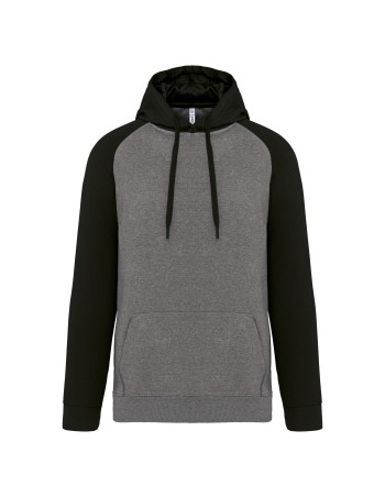 Sudadera bicolor con capucha adulto 2