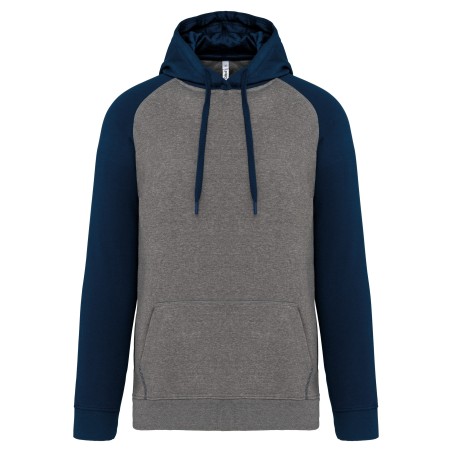 Sudadera bicolor con capucha adulto