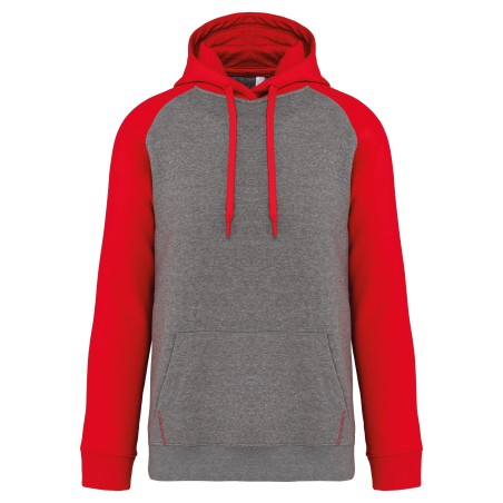Adult two-tone hooded sweatshirt