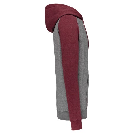 Adult two-tone hooded sweatshirt