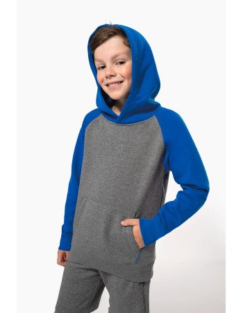 Kids\\\' two-tone hooded sweatshirt