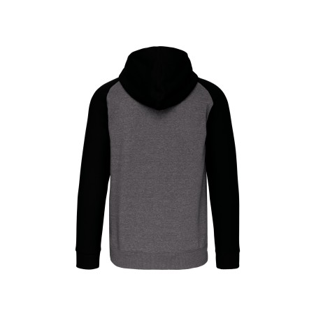 Unisex two-tone zipped hooded fleece jacket
