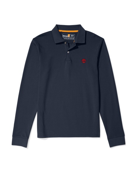 LS slim fit pique polo shirt