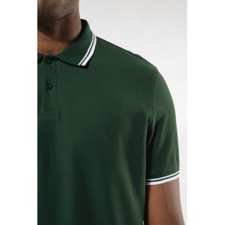 Polo manga corta con ribetes contrastados hombre