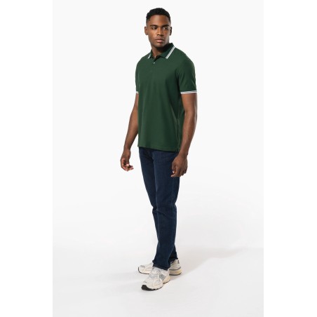 Men\\\'s short-sleeved poloshirt with contrasting piping