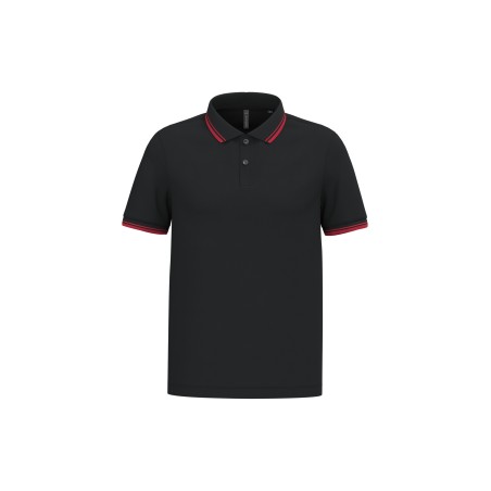 Men\\\'s short-sleeved poloshirt with contrasting piping