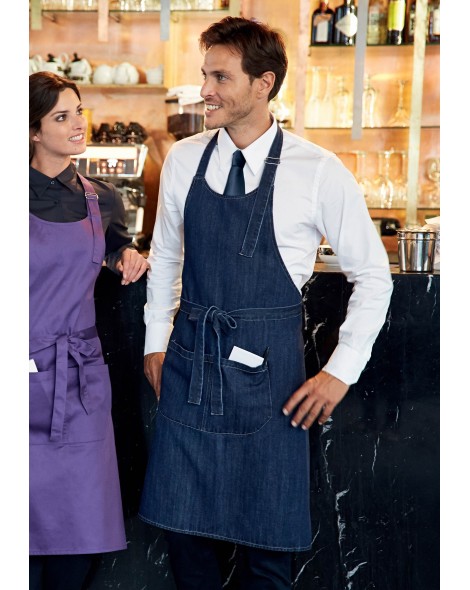 DELANTAL HOSTELERÍA CON PETO DENIM