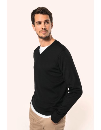 Men\\\'s V-neck merino jumper