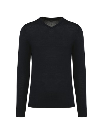 Jersey lana merina cuello de pico hombre 2