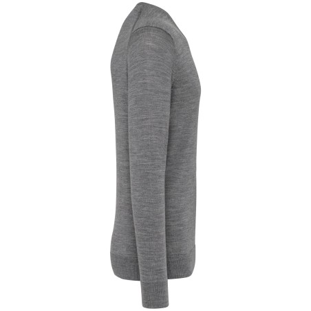 Jersey lana merina cuello de pico hombre
