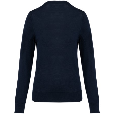 Jersey lana merina cuello de pico mujer