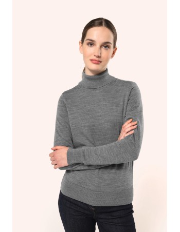 Ladies\\\' roll-neck merino jumper