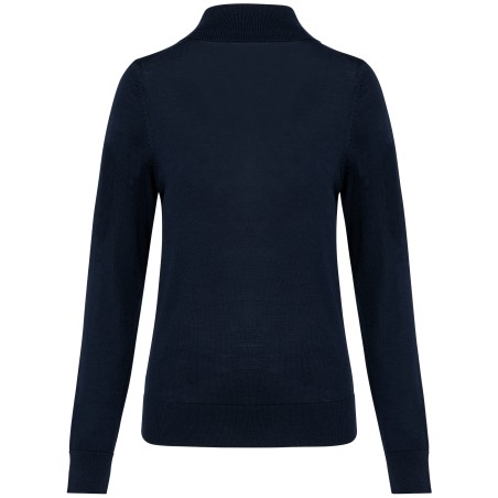 Jersey lana merina cuello vuelto mujer