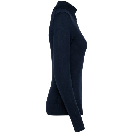 Jersey lana merina cuello vuelto mujer